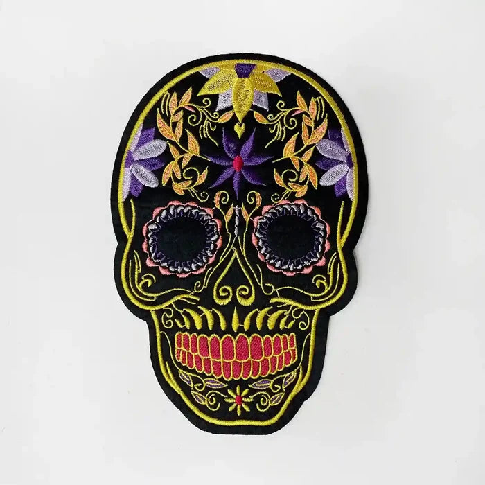 Bohemian Sugar Skull Embroidery Hot-Fix Patch
