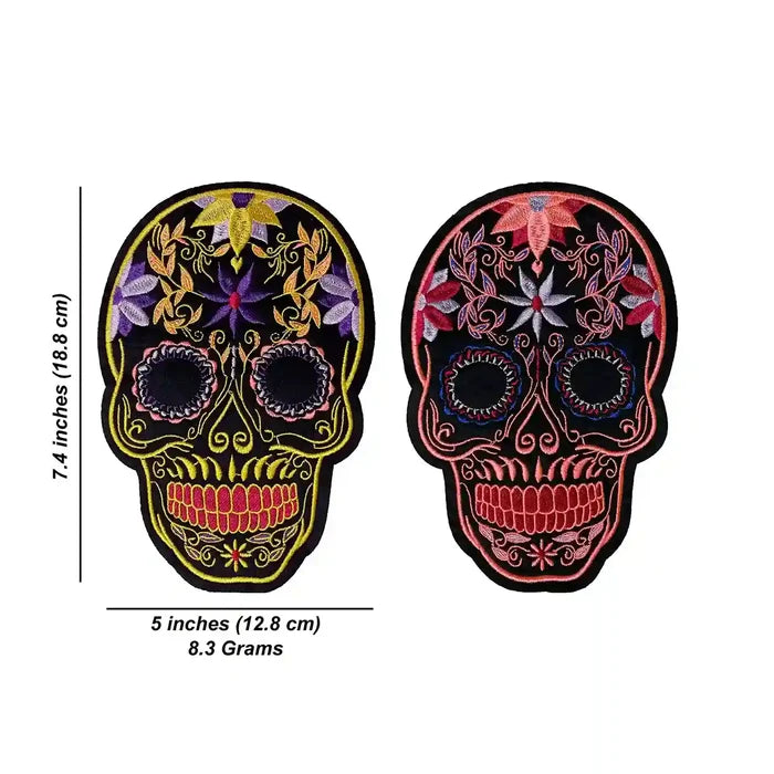 Bohemian Sugar Skull Embroidery Hot-Fix Patch