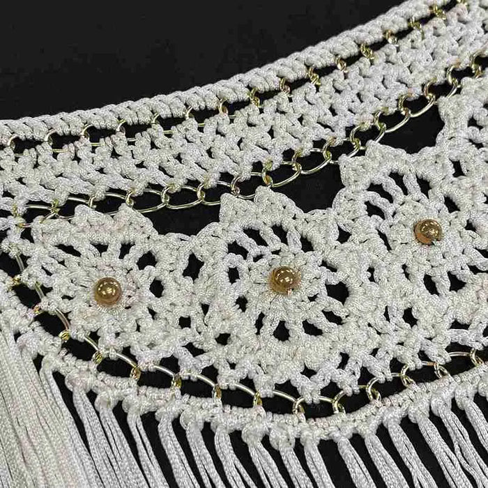 Boho Floral Fringe Neckline Patch