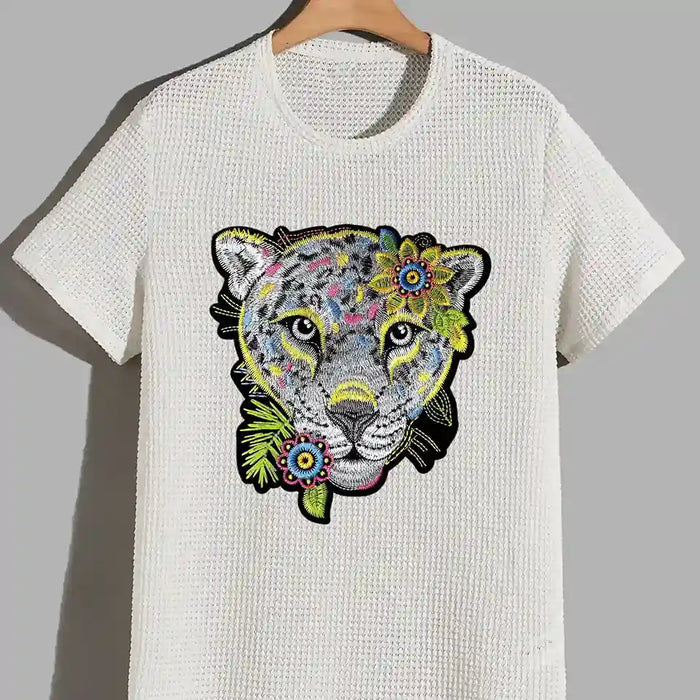 Boho Leopard with Flowers Patch | SKU_P-1
