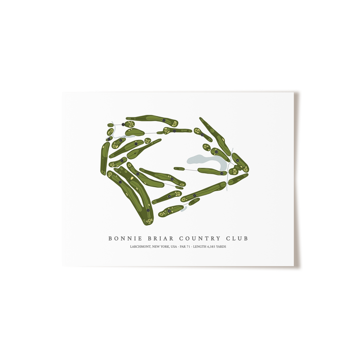 Bonnie Briar Country Club | Golf Course Map | Unframed
