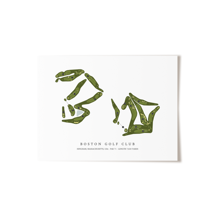 Boston Golf Club | Golf Course Map | Unframed