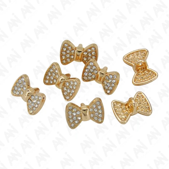 Bow Style Rhinestone Shirt Buttons | 13mm(22L)