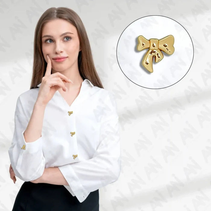 Bow Style Shirt Metal Buttons | 15mm