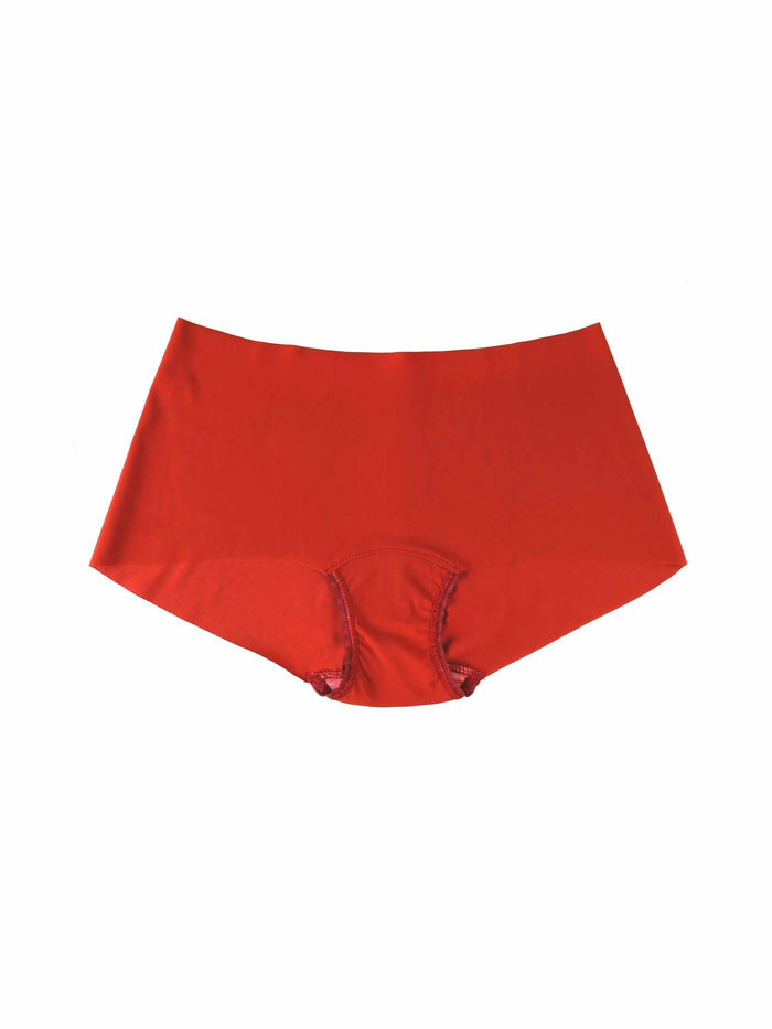 Dark Persimmon BreatheSoft™ Boyshort Flat Lay - Seamless Microfiber Boyshort Panty | Hanky Panky