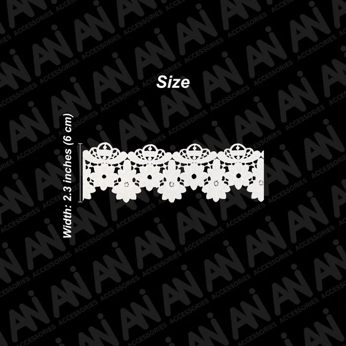 Broad Scalloped Floral Borders Sequins Lace | 2 Meter