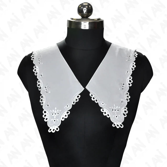 Ani Accessories Broderie Anglaise V-Neck trim with delicate eyelet embroidery for dresses, kurtis and blouse styling