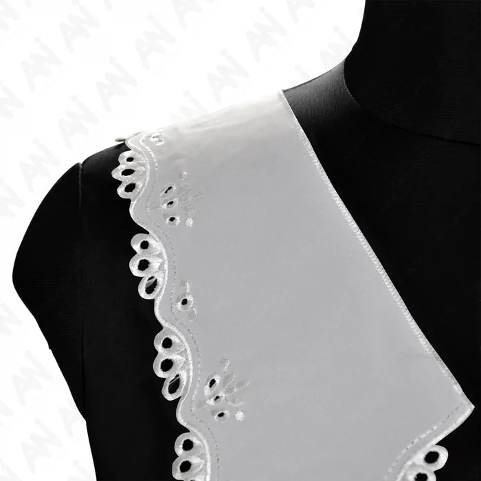 Ani Accessories Broderie Anglaise V-Neck lace trim with floral eyelet detail for gowns and ethnic wear outfits