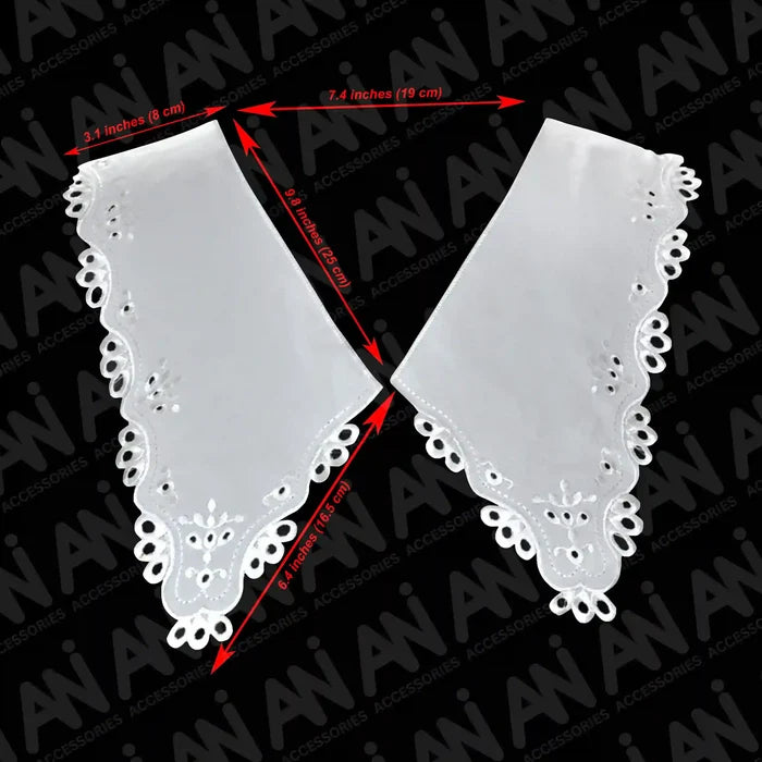 Ani Accessories Broderie Anglaise V-Neck embroidered trim for kurti, blouse and gown neckline decoration
