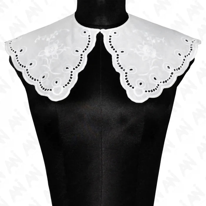 Broderie Neckline Anglaise Collar by Ani Accessories with delicate embroidery for dresses and blouse styling looks