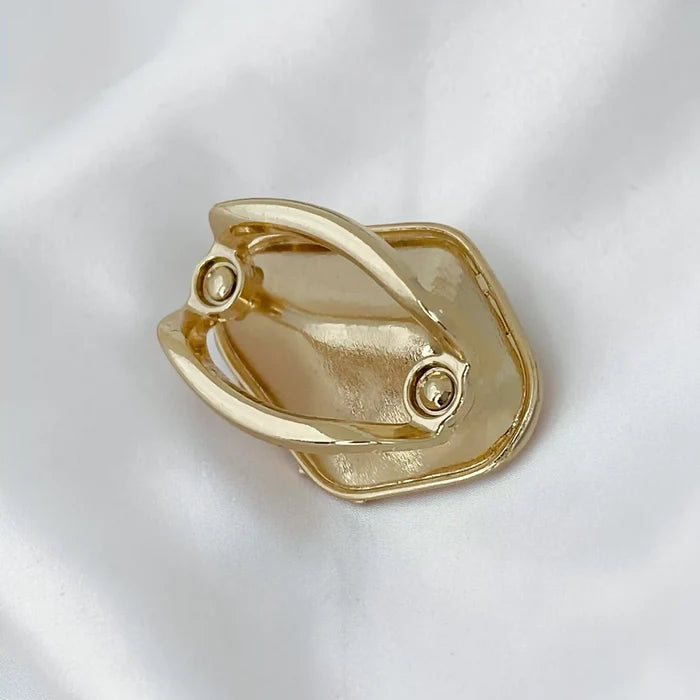 Brown Amber Marbled Metal Buckle