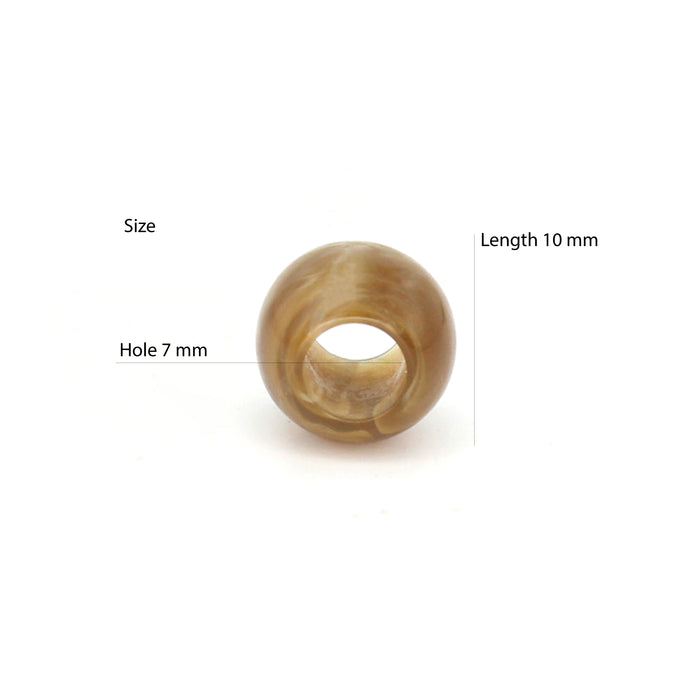 Brown and White Marbled Beads
