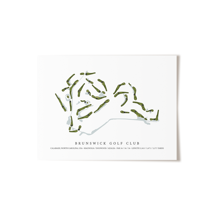 Brunswick Golf Club | Golf Course Map | Unframed