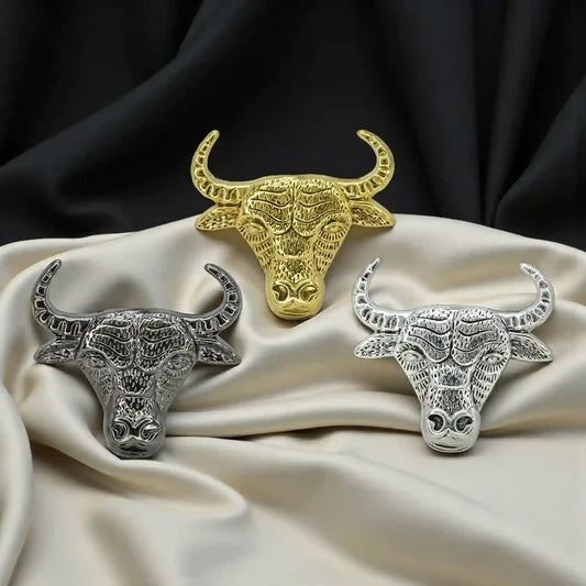 Bull Style Metal Brooch