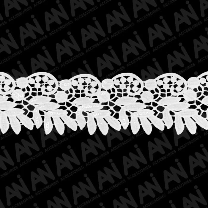 Bunch of Leaves Style Floral Sequins Lace Trim | 2 Meter
