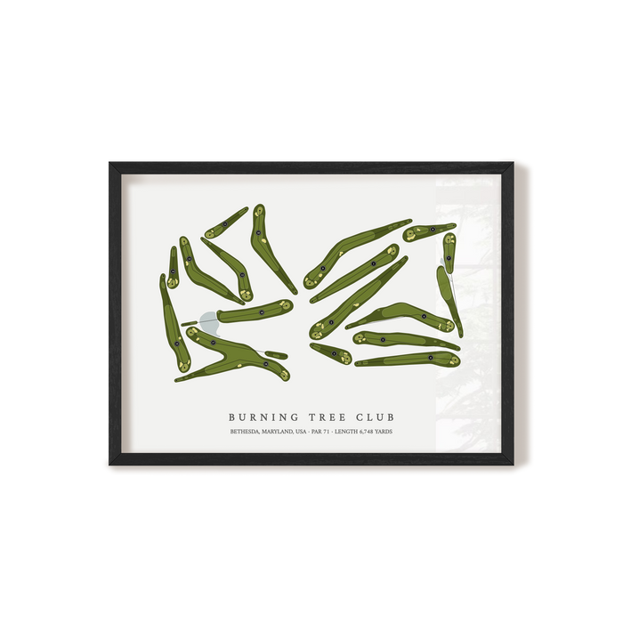 Burning Tree Club | Golf Course Map | Black Frame
