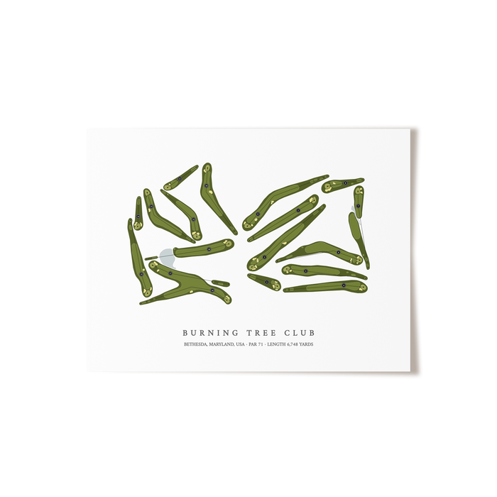 Burning Tree Club | Golf Course Map | Unframed