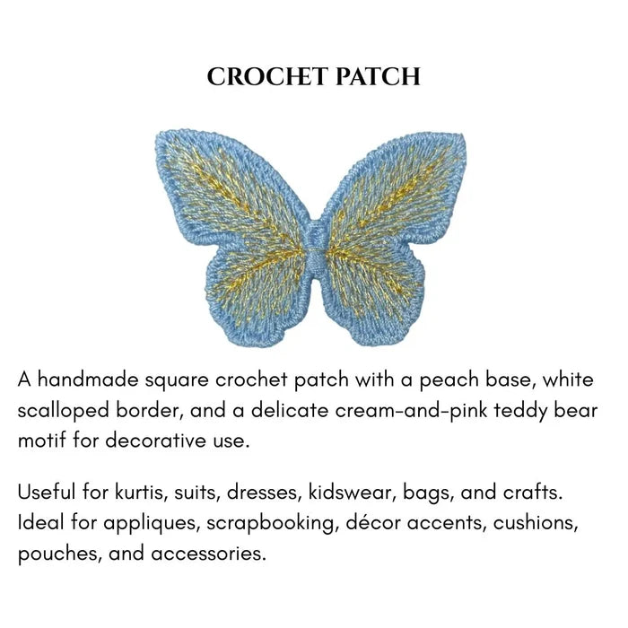 Butterfly Crochet Patch | 4pc
