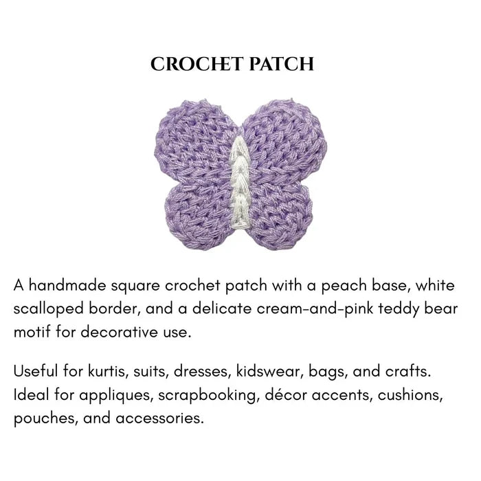 Butterfly Crochet Patch | 4pc