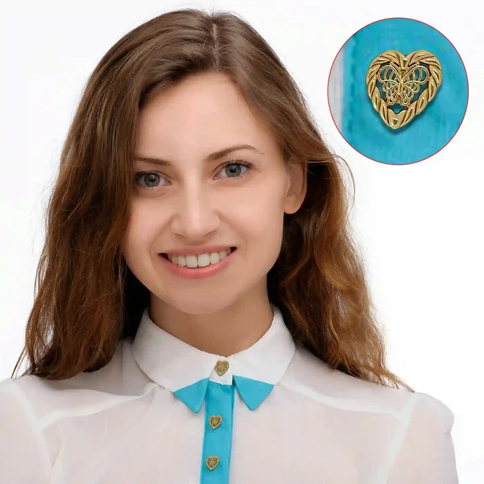 Butterfly Heart Shape Metal Buttons | 12mm(20L)