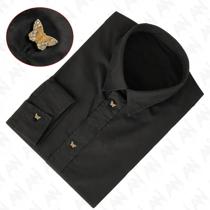 Butterfly shirt metal buttons | 9mm x 13mm (20L)