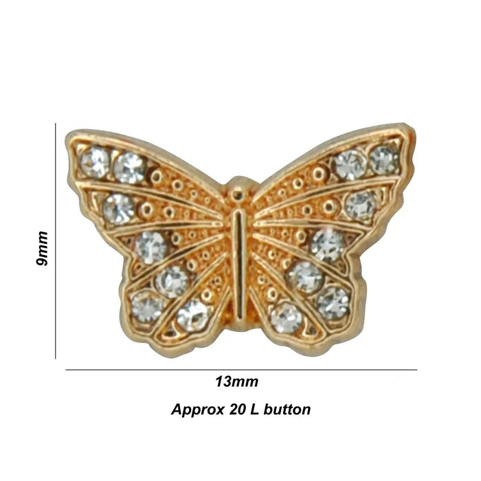 Butterfly shirt metal buttons | 9mm x 13mm (20L)
