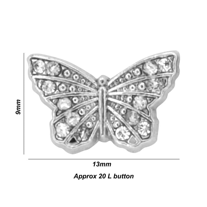 Butterfly shirt metal buttons | 9mm x 13mm (20L)