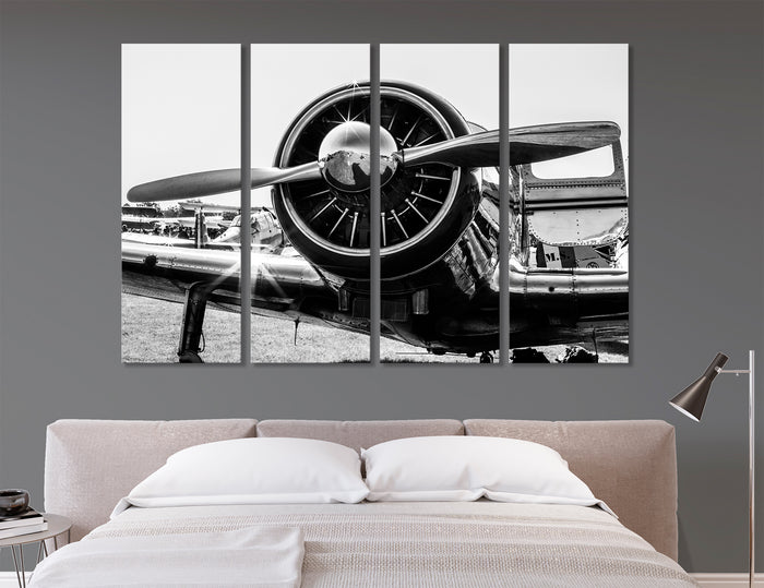 BW Plane Canvas Print #6615