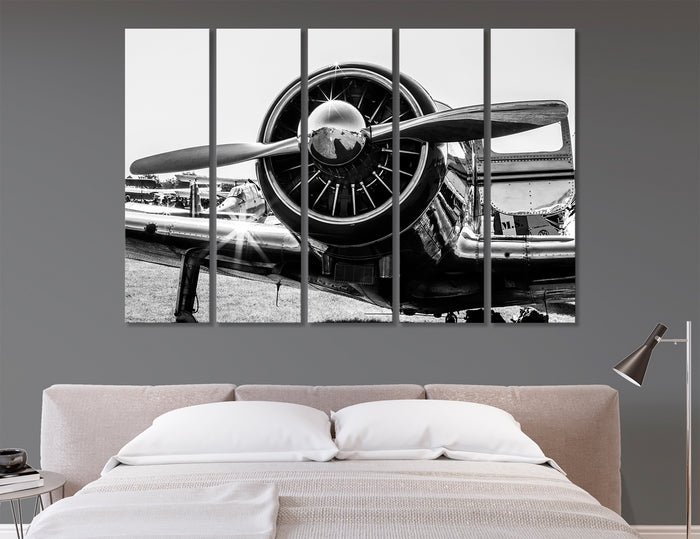 BW Plane Canvas Print #6615