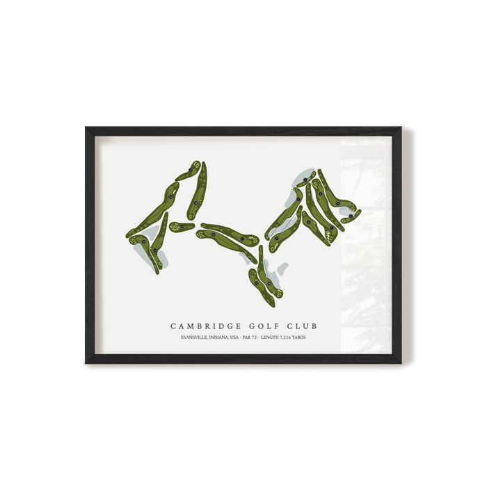 Cambridge Golf Club | Golf Course Map | Black Frame