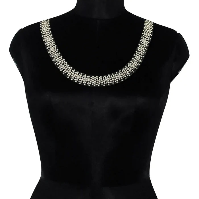 Casual Style Beaded Scoop Neckline