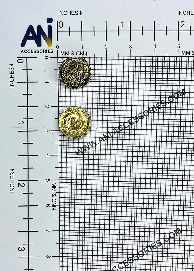 Center Star Design Antique Metal Buttons | 13mm(20L)