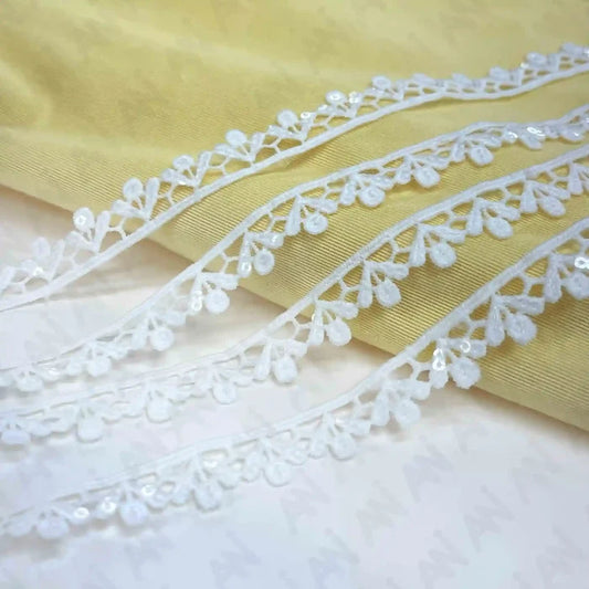 Chain Dot Lighting Sequins Lace Trim | 2 Meter