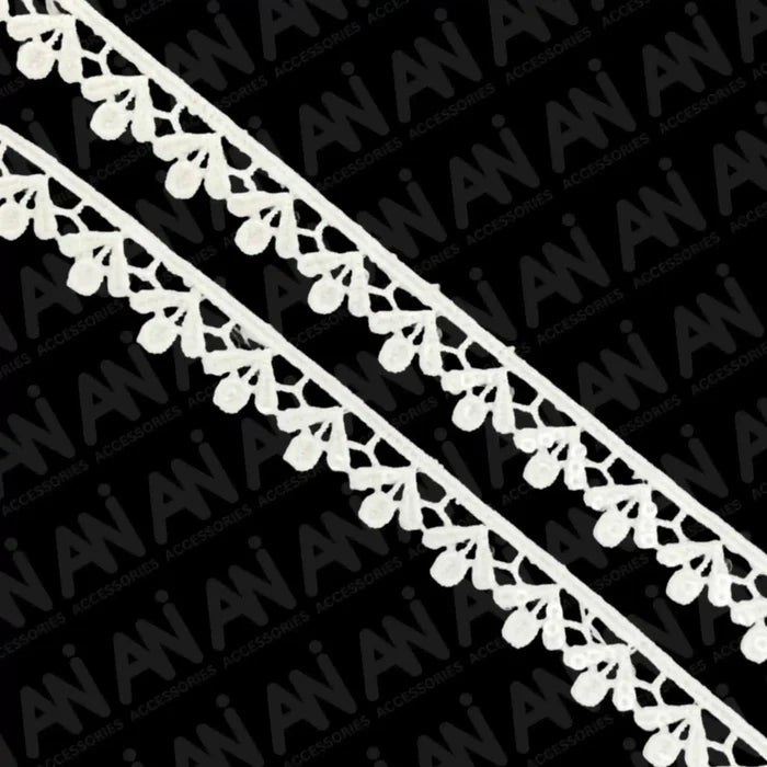 Chain Dot Lighting Sequins Lace Trim | 2 Meter