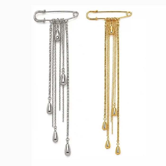 Chain Tassel Brooch Pin