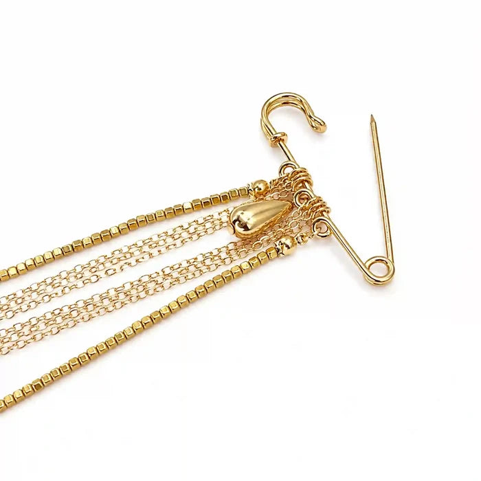 Chain Tassel Brooch Pin