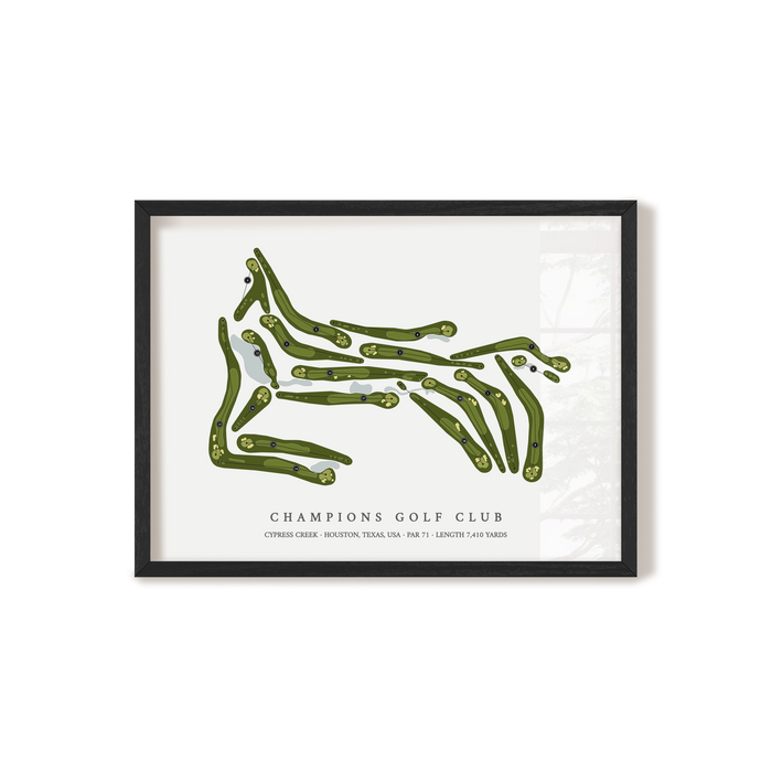 Champions Golf Club - Cypress Creek Course | Golf Course Map | Black Frame