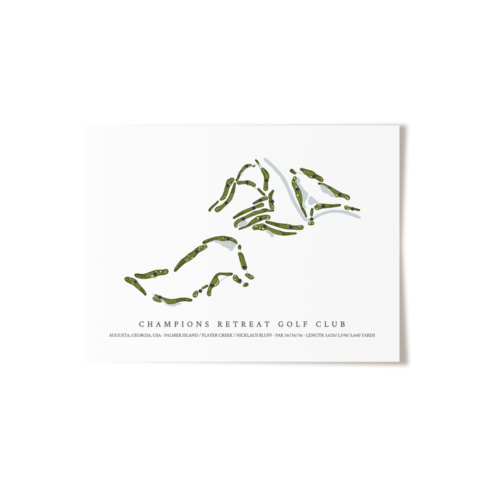 Champions Retreat Golf Club | Golf Course Map | Unframed