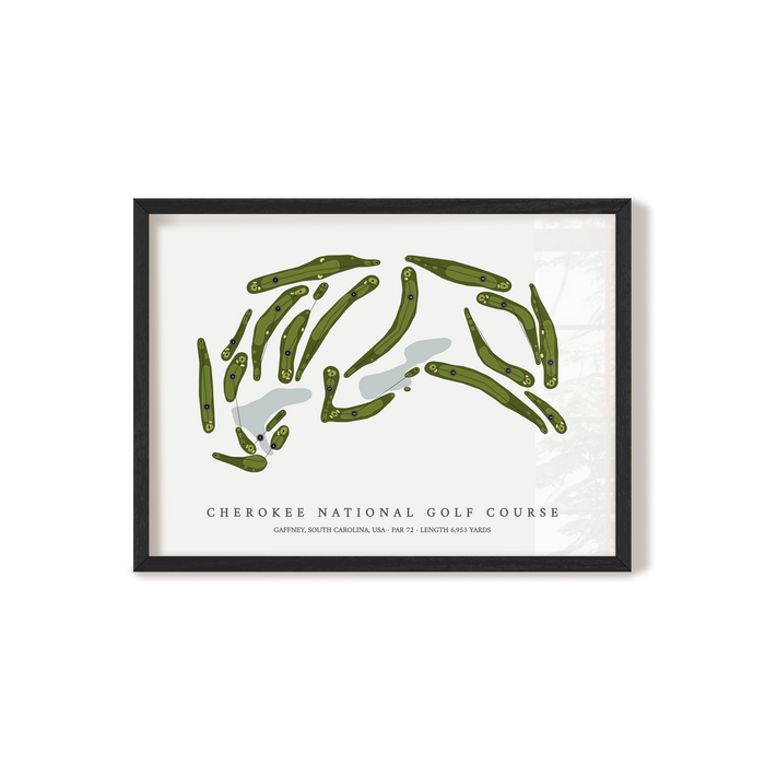 Cherokee National Golf Course | Golf Course Map | Black Frame