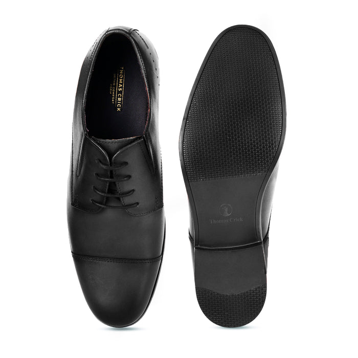 Chester Oxford Black  Plain Derby Shoes (TC-2336BL)