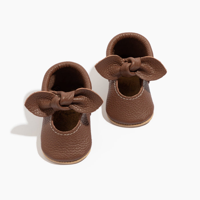 Chestnut Knotted Bow Baby Shoe - Babies in Bloom