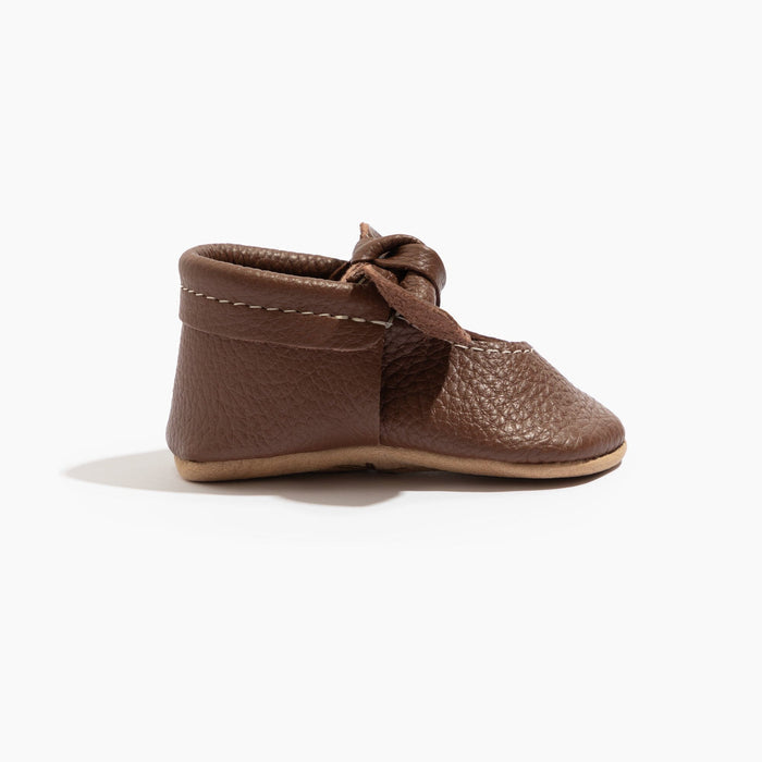Chestnut Knotted Bow Baby Shoe - Babies in Bloom