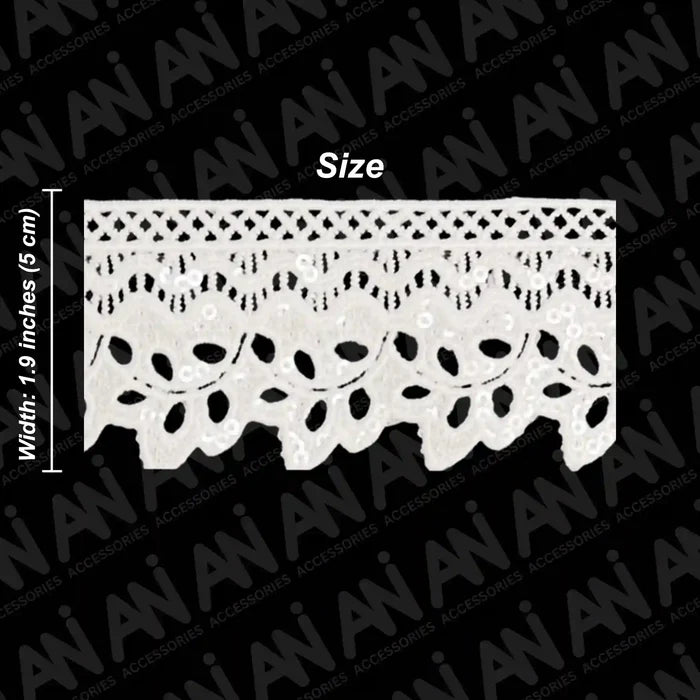 Chris Cross Leaves Style Sequins Lace | 2 Meter