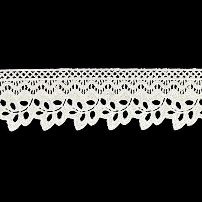 Chris Cross Leaves Style Sequins Lace | 2 Meter
