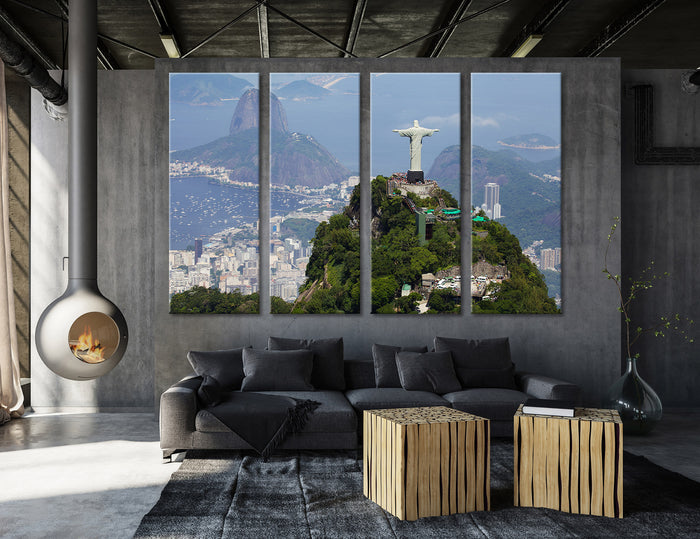 Christ Redeemer and Corcovado Mountain Canvas Print #9117