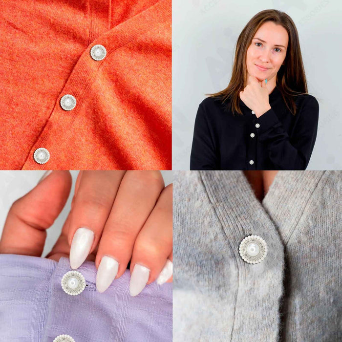 Circular Border Dome Style Pearl Buttons | 22mm(34L)