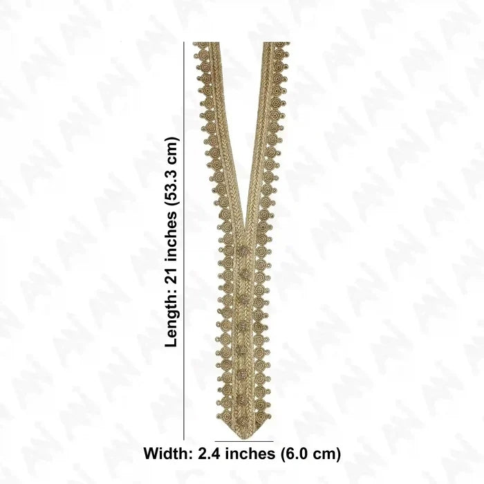 Circular Motif Zari Neckline