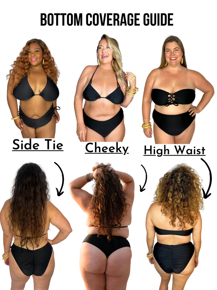 Classic Black High Waist Cheeky Bikini Bottom