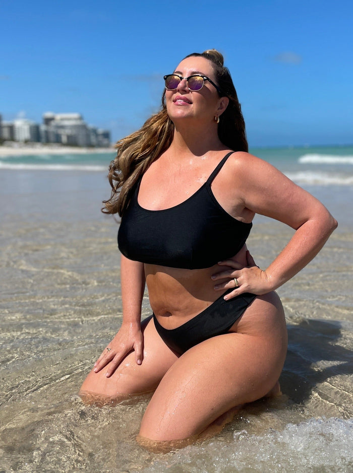 Classic Black Scoop Bikini Top
