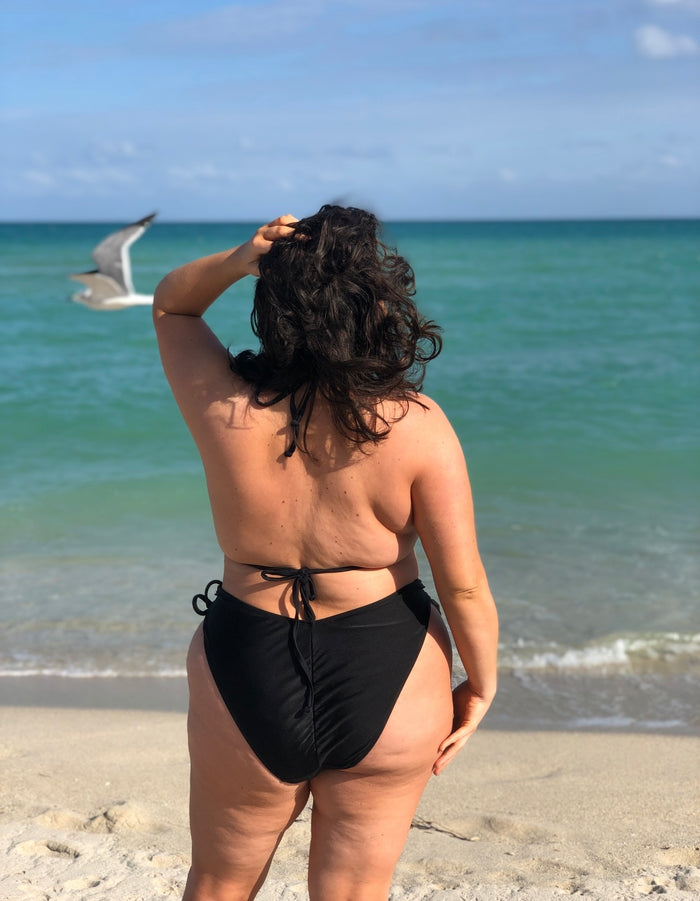 Classic Black Side Tie Bikini Bottom